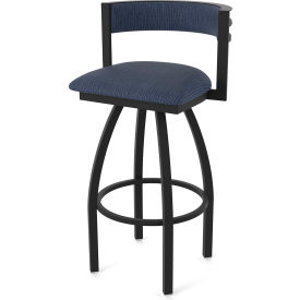 Holland Bar Stool 861 Artemis 25" Swivel Counter Stool Graph Anchor Seat Black Wrinkle Finish 