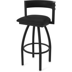 Holland Bar Stool 861 Artemis 25" Swivel Counter Stool Black Vinyl Seat Black Wrinkle Finish 