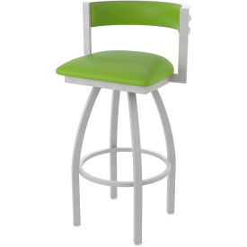 Holland Bar Stool 861 Artemis 30" Swivel Bar Stool Canter Kiwi Green Seat Anodized Nickel Finish 