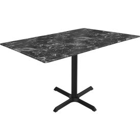 Holland Bar Stool OD211 EuroSlim Outdoor Table X-Base 48"W x 32"D x 30"H Black Marble Top 