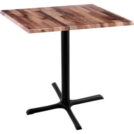 Holland Bar Stool OD211 Enduro Outdoor Table X-Base 30"W x 30"D x 36"H Rustic Top 
