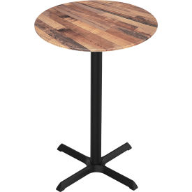 Holland Bar Stool OD211 EuroSlim Outdoor Table X-Base 32"W x 32"D x 42"H Rustic Top 