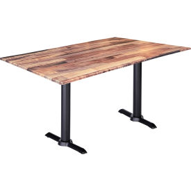 Holland Bar Stool OD211EB EuroSlim Outdoor Table End Base 48"W x 30"D x 30"H Rustic Top 