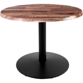 Holland Bar Stool OD214 Enduro Outdoor Table Disc Base 30" Dia. x 30"H Rustic Top 