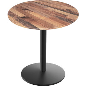 Holland Bar Stool OD214 EuroSlim Outdoor Table Disc Base 32" Dia. x 30"H Rustic Top 