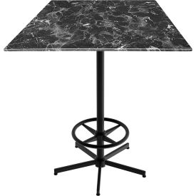 Holland Bar Stool OD216 EuroSlim Outdoor Table 5 Prong Base 36"W x 36"D x 42"H Black Marble Top 