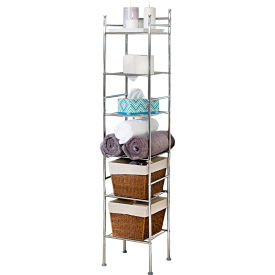 Honey-Can-Do® 6-Tier Bathroom Storage Shelf 12-1/2""L x 11""W x 60""H - Chrome