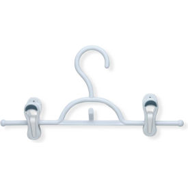 Soft Touch Skirt / Pant Hangers with Clips, White/Blue, 12-Pack