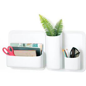 Honey-Can-Do 5-Piece Magnetic Wall Container Set - White