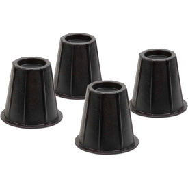 6"" Round Bed Risers Black Plastic Fits Up To 3"" Diameter Post 300 Lb Weight Capacity 4 Pack