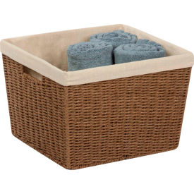 Paper Rope Basket with Liner - Brown 15""L x 13""W x 10""H