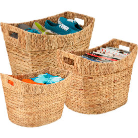 Honey-Can-Do® 3-Piece Tall Water Hyacinth Baskets - Natural