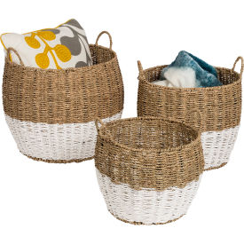 Honey-Can-Do® 3-Piece Round Seagrass Baskets - Natural/White