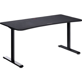 Gaming Desk with Mouse Pad & Cable Management, 63"W x 31-1/2"D x 28-1/2"H, Black view 2