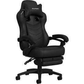 Ergonomic Gaming Chair with Footrest, Black view 2