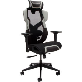 FLEXX Mesh Gaming Chair with Lumbar Support, Adjustable Headrest, Gray view 2
