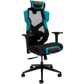 Mesh Gaming Chair with Lumbar Support, Adjustable Headrest, Teal view 2
