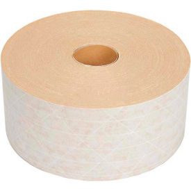 Holland Manufacturing Company, Inc. H30WW72X375 Light Duty Reinforced Water Activated Kraft Tape 3" x 375 White image.
