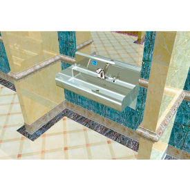 BSM Inc. Elite ADA SS Sink 1 Station w/ Deck Electronic Faucet Wall Mount 36""L x 21""W x 5""D Sink