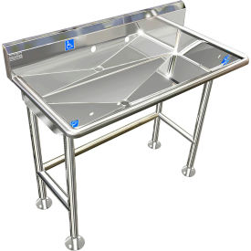 BSM Inc. ADA SS Sink 1 Station Body Only Floor Mount Sloped Drain 40""L x 20""W x 6""D Sink