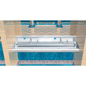 BSM Inc. Elite ADA SS Sink 2 Station with Electronic Faucet Wall Mount 60""L x 21""W x 5""D Sink