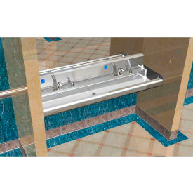 BSM Inc. Elite ADA Sink 2 Station w/ Electronic Faucet 7-3/4""H Backsplash 72""L x 21""W x 5""D Sink
