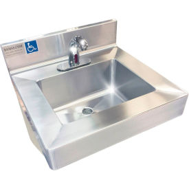 BSM Inc. ADA SS Hand Sink 1 Station with Electronic Faucet Wall Mount 20""L x 19""W x 5-1/2""D Sink