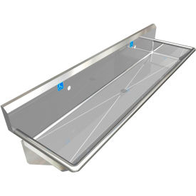 BSM Inc. ADA SS Sink 2 Station Body Only Wall Mount 72""L x 20""W x 6""D Sink
