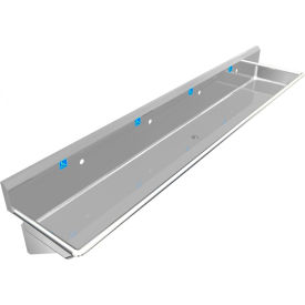 BSM Inc. ADA SS Sink 4 Station Body Only Wall Mount 120""L x 20""W x 6""D Sink