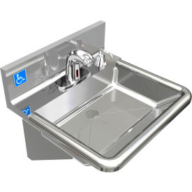 BSM Inc. ADA SS Hand Sink 1 Station with Electronic Faucet Wall Mount 19-3/8""L x 17""W x 5""D Sink