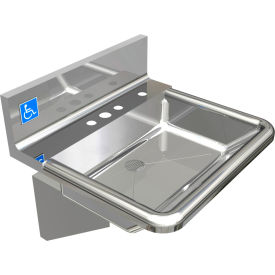 BSM Inc. ADA SS Hand Sink 1 Station Body Only Soap Dispenser Hole 18-3/4""L x 17""W x 5""D Sink