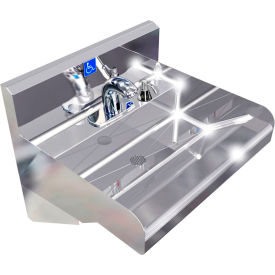 BSM Inc. Elite ADA SS Sink 1 Station w/ Deck Electronic Faucet Wall Mount 24""L x 21""W x 5""D Sink