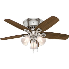 42" Builder Low Profile Ceiling Fan with Light - Brushed Nickel view 2
