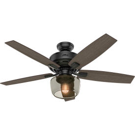 52" Ceiling Fan with Light and Remote - Matte Black view 2