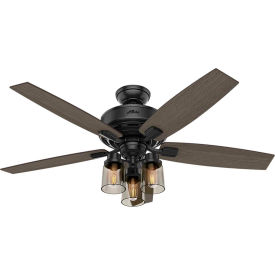 52" Bennett Ceiling Fan with Light and Handheld Remote - Matte Black view 2
