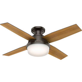 44" Dempsey Low Profile Ceiling Fan with Light and Handheld Remote - Noble Bronze view 2