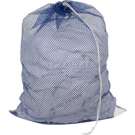 H.G. Maybeck Company L-524DS-V-BL Mesh Bag W/ Drawstring Closure, Blue, 18x24, Medium Weight image.