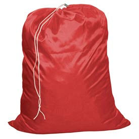 H.G. Maybeck Company P-4040NL-V-RD 25" Drawcord Laundry Bag, Nylon, Red, Straight Bottom image.