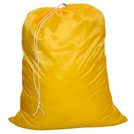 H.G. Maybeck Company P-4040NL-V-YL 25" Drawcord Laundry Bag, Nylon, Yellow, Straight Bottom image.