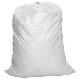 H.G. Maybeck Company P-4040NL 25" Drawcord Laundry Bag, Nylon, White, Straight Bottom image.