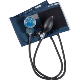 HEALTHSMART 01-100-016 MABIS® Signature™ Series Aneroid Sphygmomanometer, Large Adult Size, Blue image.