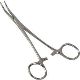 HEALTHSMART 25-725-000 Briggs Precision Kelly Forceps Locking Tweezers Clamp, Silver, Curved, 5-1/2 Inch image.