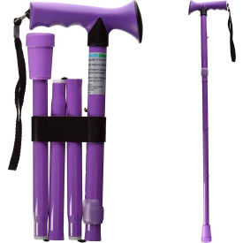 HealthSmart 502-1313-1110 HealthSmart Folding Walking Stick, Soft Comfort Grip, Collapsible, Adjustable Folding, Lavender image.