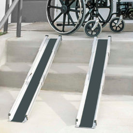 HEALTHSMART 517-4094-0000 DMI® Retractable Lightweight Portable Wheelchair Ramps, Adjustable from 3-5 Feet, 1 Pair image.