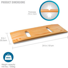 DMI Wooden Slide Transfer Board, 440 lb Capacity, 24