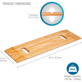 DMI Lightweight 2 Cut-Out Bariatric Wood Transfer Board