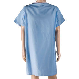 HealthSmart 532-8030-0139 DMI Hospital Gown, Easy Access Patient Gown, Blue Hospital Gown, Blue image.