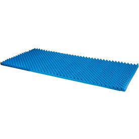 HEALTHSMART 552-7948-0052 DMI® Convoluted Foam Bed Pad, Queen Size, 56" x 78" x 2", Blue image.
