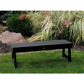Highwood USA AD-BENN3-BKE Highwood® Weatherly 5 Outdoor Bench, Backless, Black image.