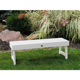 Highwood USA AD-BENN3-WHE Highwood® Weatherly 5 Outdoor Bench, Backless, White image.